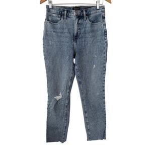 Banana Republic High Rise Light Wash Distressed Slim Denim Jeans w/Pockets-28